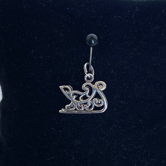 VTG Jezlaine Sterling Silver 925 3 Dimensional Christmas Santa's Sleigh Charm - Picture 2 of 16